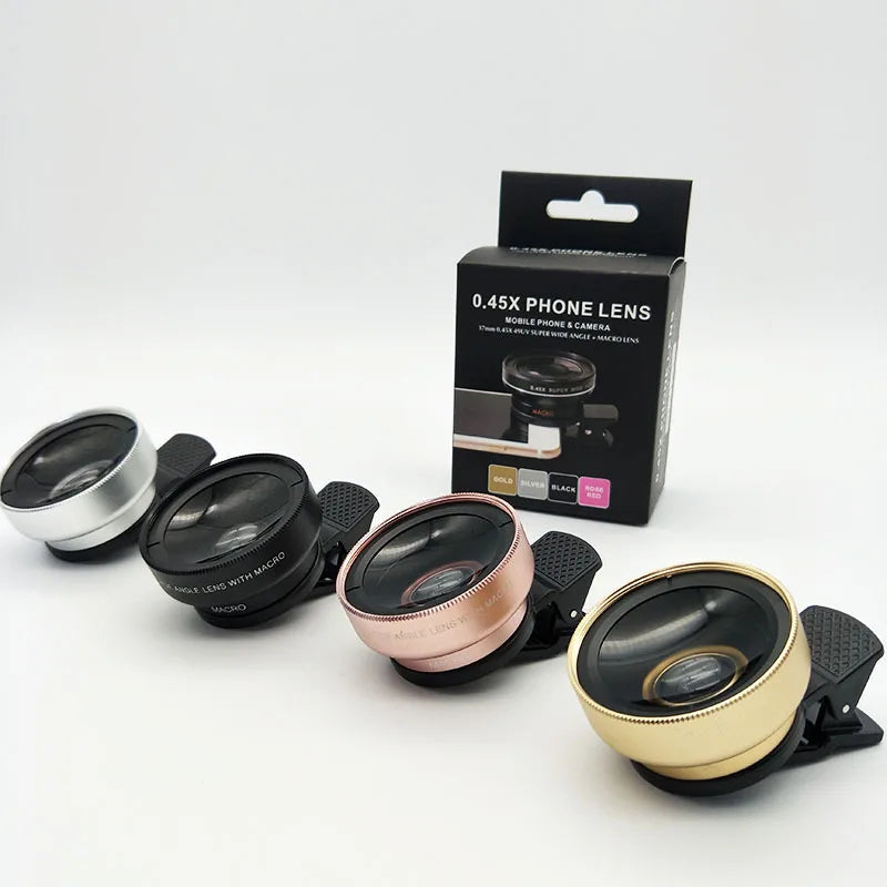 Professional Super Wide-Angle + Macro HD Lens 0.45X 49UV Super Wide-Angle + Macro HD Lens for iPhone Android