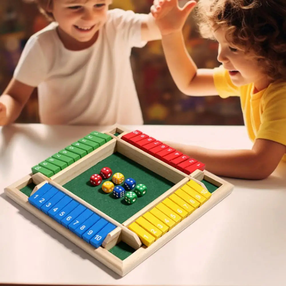 Classic Dice Board Game – Four‑Sided Flip Card Challenge for Family & Friends